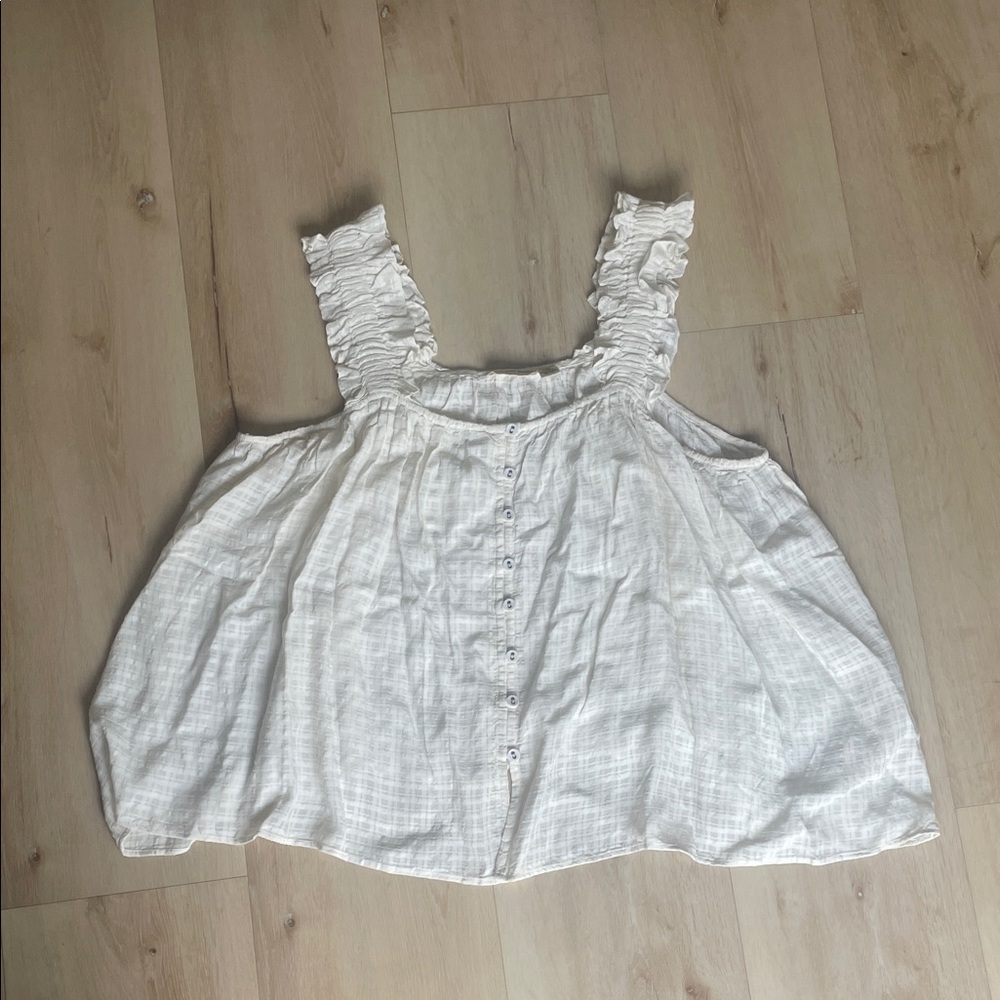 White Ruffled Women's Top